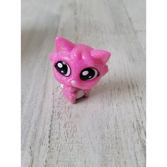 glitter pink kitty cat pet doll accessory toy figure - Picture 1 of 4